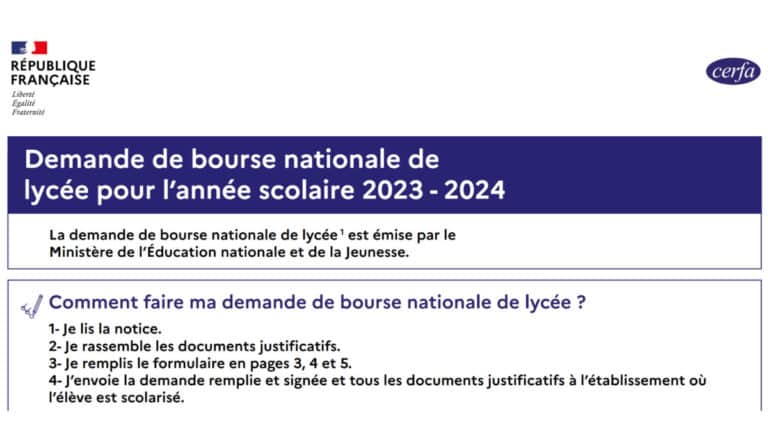 CERFA 12539*13 : Obtenir Une Bourse De Collège En 2023-2024