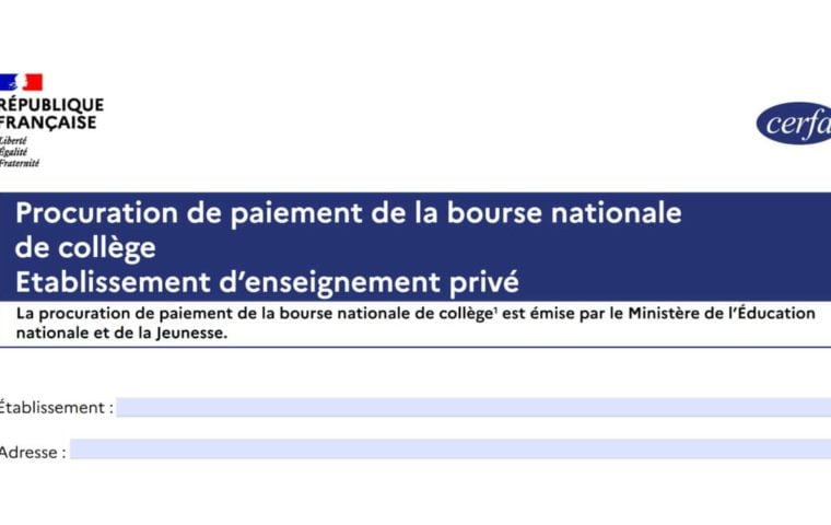 Cerfa 15985*06 : formulaire pour une procuration au chef d’établissement scolaire privé